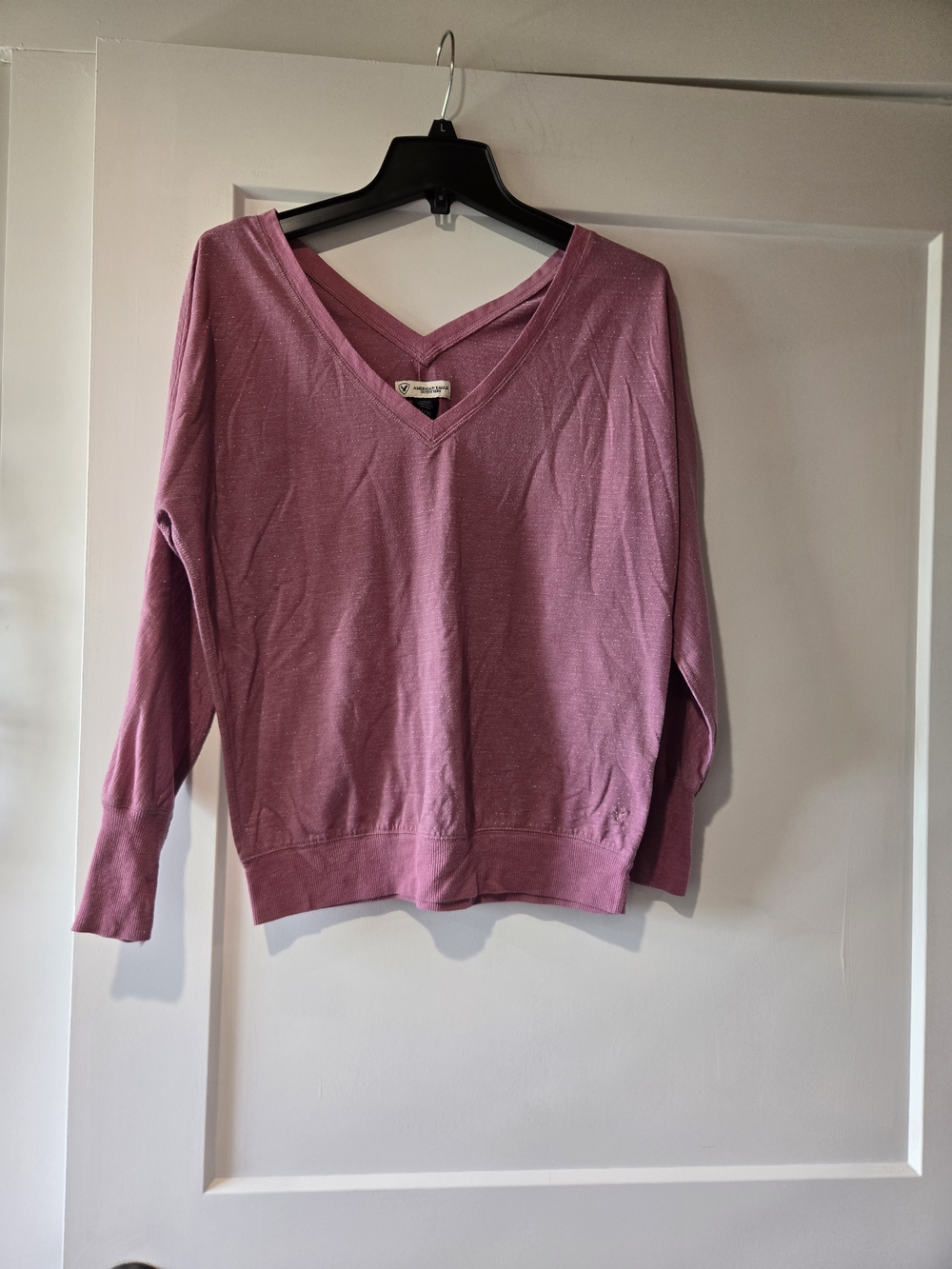 American Eagle Outfitters Rose V-Neck Pullover Sweater